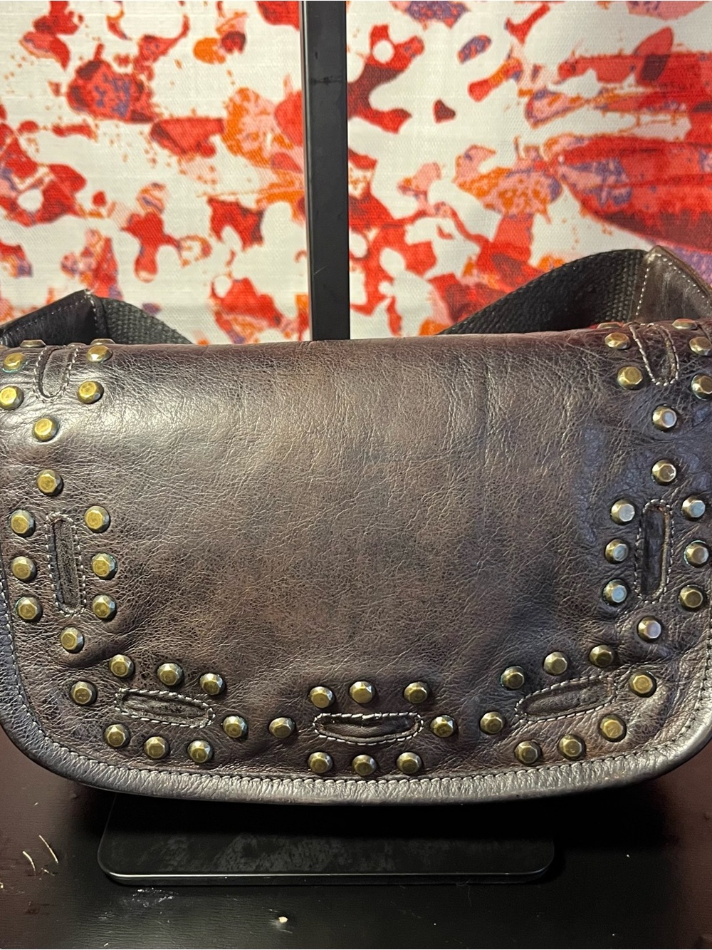 Bed Stu Dark Brown Studded Leather Fanny pack